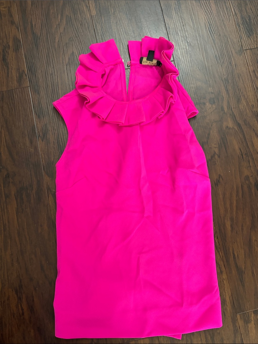 Ted Baker Vibrant Fuchsia Ruffle Neck Top